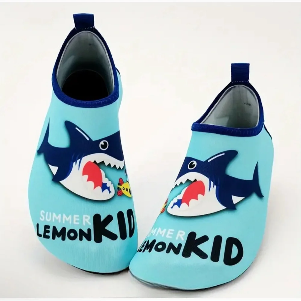 ⤵️🆕 Boys Baby Shark Print Water Shoes, Non-slip Breathable Trendy Quick Drying